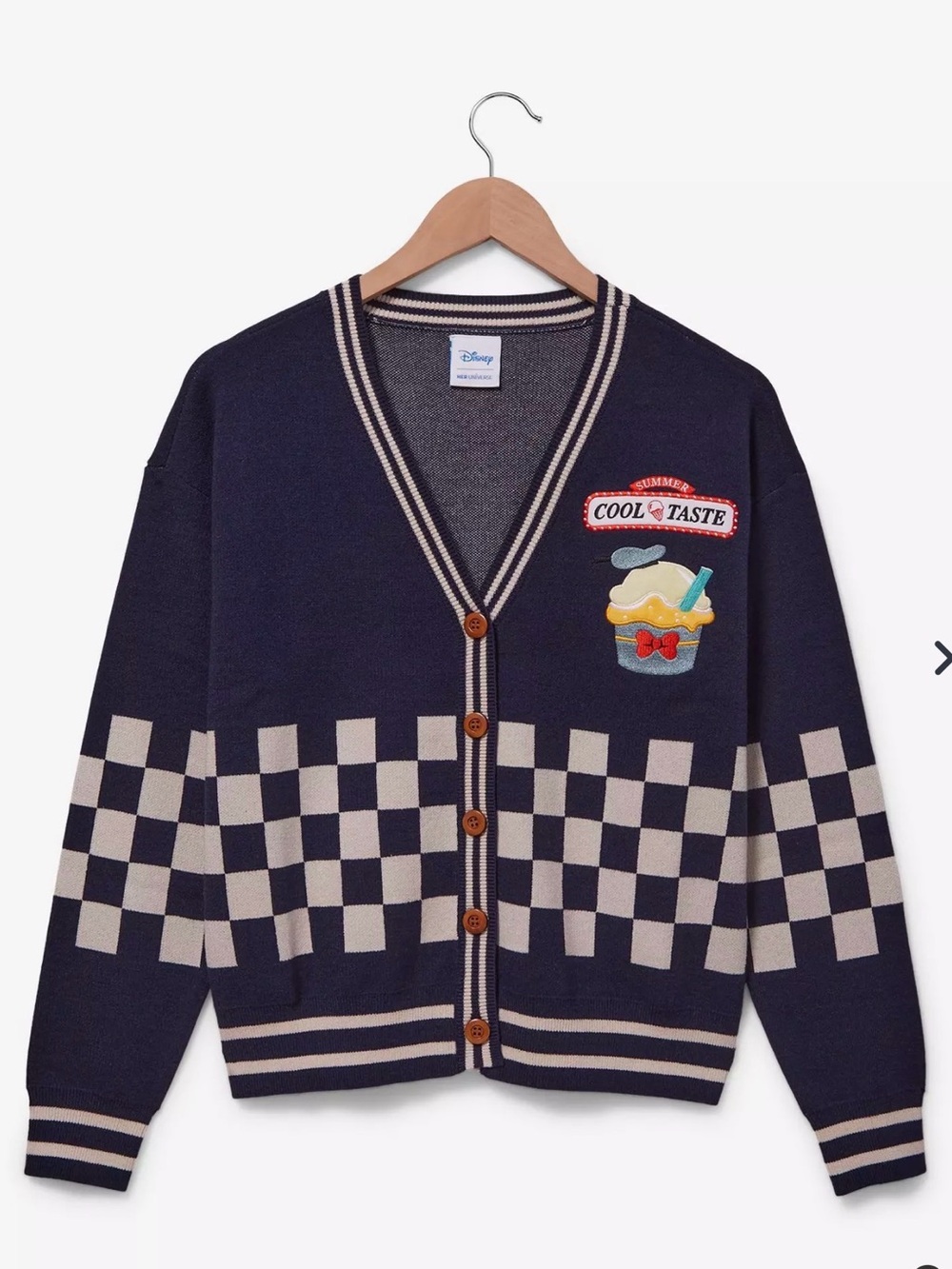 Her Universe Donald Duck Checkerboard Cardigan with Dole Whip Patch | Large